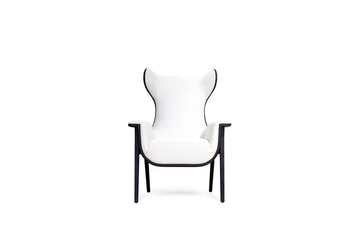 Customized Hotel Guestroom Lounge Chair With Wooden Frame