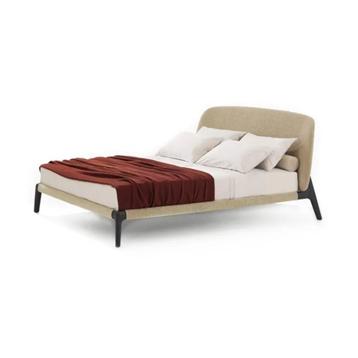 Light Grey Fabric Double Bed